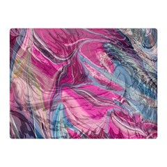 Fuchsia Waves Two Sides Premium Plush Fleece Blanket (mini) by kaleidomarblingart