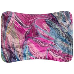 Fuchsia Waves Velour Seat Head Rest Cushion by kaleidomarblingart