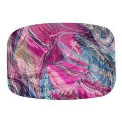 Fuchsia Waves Mini Square Pill Box by kaleidomarblingart