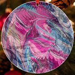 Fuchsia waves UV Print Acrylic Ornament Round Front