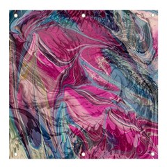 Fuchsia Waves Banner And Sign 4  X 4  by kaleidomarblingart