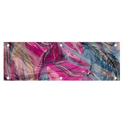 Fuchsia Waves Banner And Sign 6  X 2  by kaleidomarblingart