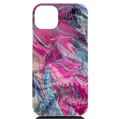 Fuchsia Waves Iphone 14 Plus Black Uv Print Case by kaleidomarblingart