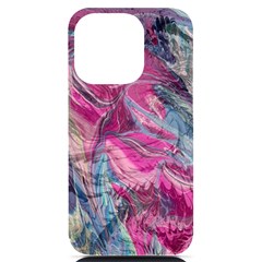 Fuchsia Waves Iphone 14 Pro Black Uv Print Case by kaleidomarblingart