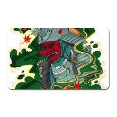 Armor Japan Maple Leaves Samurai Mask Cut Magnet (rectangular) by Ndabl3x