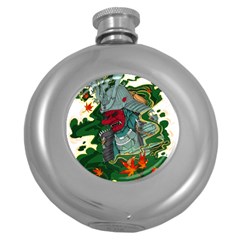 Armor Japan Maple Leaves Samurai Mask Cut Round Hip Flask (5 Oz) by Ndabl3x