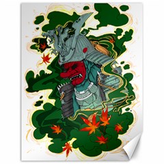 Armor Japan Maple Leaves Samurai Mask Cut Canvas 12  X 16  by Ndabl3x