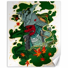 Armor Japan Maple Leaves Samurai Mask Cut Canvas 11  X 14  by Ndabl3x