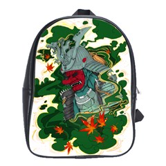 Armor Japan Maple Leaves Samurai Mask Cut School Bag (large) by Ndabl3x