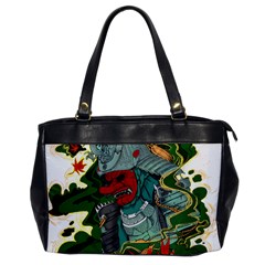 Armor Japan Maple Leaves Samurai Mask Cut Oversize Office Handbag