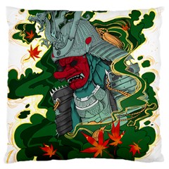 Armor Japan Maple Leaves Samurai Mask Cut Large Cushion Case (two Sides) by Ndabl3x