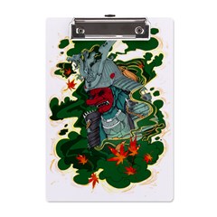 Armor Japan Maple Leaves Samurai Mask Cut A5 Acrylic Clipboard by Ndabl3x