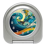 Waves Ocean Sea Abstract Whimsical Abstract Art 3 Travel Alarm Clock Front