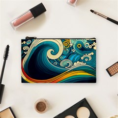 Waves Ocean Sea Abstract Whimsical Abstract Art 3 Cosmetic Bag (small) by Ndabl3x