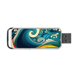 Waves Ocean Sea Abstract Whimsical Abstract Art 3 Portable Usb Flash (one Side)