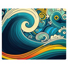 Waves Ocean Sea Abstract Whimsical Abstract Art 3 Two Sides Premium Plush Fleece Blanket (teen Size) by Ndabl3x