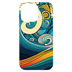 Waves Ocean Sea Abstract Whimsical Abstract Art 3 Iphone 14 Pro Max Black Uv Print Case by Ndabl3x