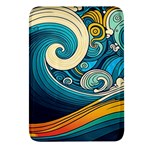 Waves Ocean Sea Abstract Whimsical Abstract Art 3 Rectangular Glass Fridge Magnet (4 pack) Front