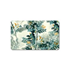 Vintage Retro Flowers Leaves Foliage Plants Magnet (name Card) by Ndabl3x