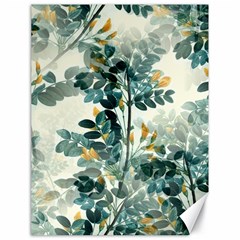 Vintage Retro Flowers Leaves Foliage Plants Canvas 18  X 24  by Ndabl3x