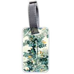 Vintage Retro Flowers Leaves Foliage Plants Luggage Tag (two Sides) by Ndabl3x