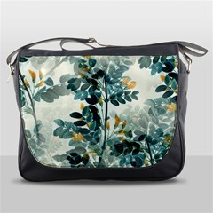 Vintage Retro Flowers Leaves Foliage Plants Messenger Bag by Ndabl3x