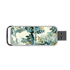 Vintage Retro Flowers Leaves Foliage Plants Portable Usb Flash (two Sides) by Ndabl3x