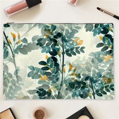 Vintage Retro Flowers Leaves Foliage Plants Cosmetic Bag (xxl) by Ndabl3x