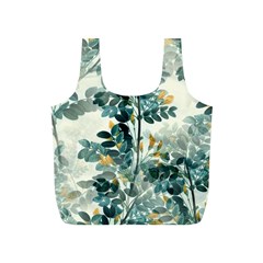 Vintage Retro Flowers Leaves Foliage Plants Full Print Recycle Bag (s) by Ndabl3x