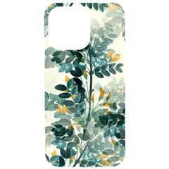 Vintage Retro Flowers Leaves Foliage Plants Iphone 15 Pro Max Black Uv Print Pc Hardshell Case by Ndabl3x