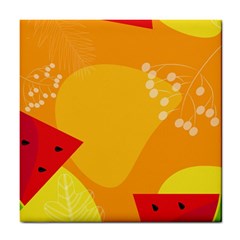 Watermelon Flower Tile Coaster by Bedest