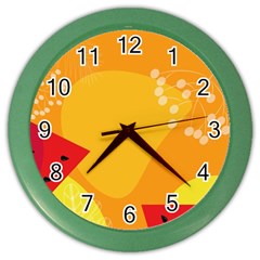 Watermelon Flower Color Wall Clock by Bedest