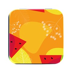 Watermelon Flower Square Metal Box (black) by Bedest