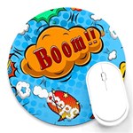 Comical Words Animals Comic Omics Crazy Graffiti Round Mousepad Front