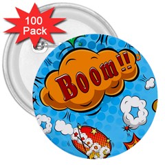 Comical Words Animals Comic Omics Crazy Graffiti 3  Buttons (100 Pack)  by Bedest