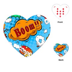 Comical Words Animals Comic Omics Crazy Graffiti Playing Cards Single Design (heart)