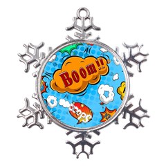 Comical Words Animals Comic Omics Crazy Graffiti Metal Large Snowflake Ornament by Bedest