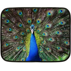 Peacock Bird Feathers Pheasant Nature Animal Texture Pattern Two Sides Fleece Blanket (mini) by Bedest