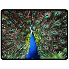 Peacock Bird Feathers Pheasant Nature Animal Texture Pattern Fleece Blanket (large) by Bedest