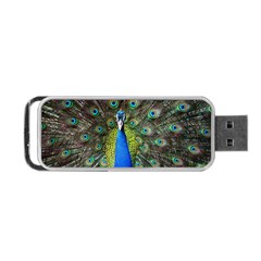 Peacock Bird Feathers Pheasant Nature Animal Texture Pattern Portable Usb Flash (one Side) by Bedest