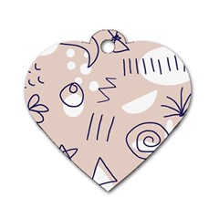 Abstract Leaf Nature Natural Beautiful Summer Pattern Dog Tag Heart (one Side) by Bedest