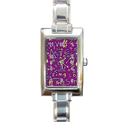 Background Doodles Math Rectangle Italian Charm Watch by Bedest