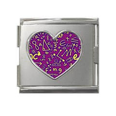 Background Doodles Math Mega Link Heart Italian Charm (18mm)