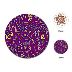 Background Doodles Math Playing Cards Single Design (round)