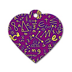 Background Doodles Math Dog Tag Heart (one Side) by Bedest