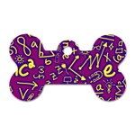 Background Doodles Math Dog Tag Bone (One Side) Front