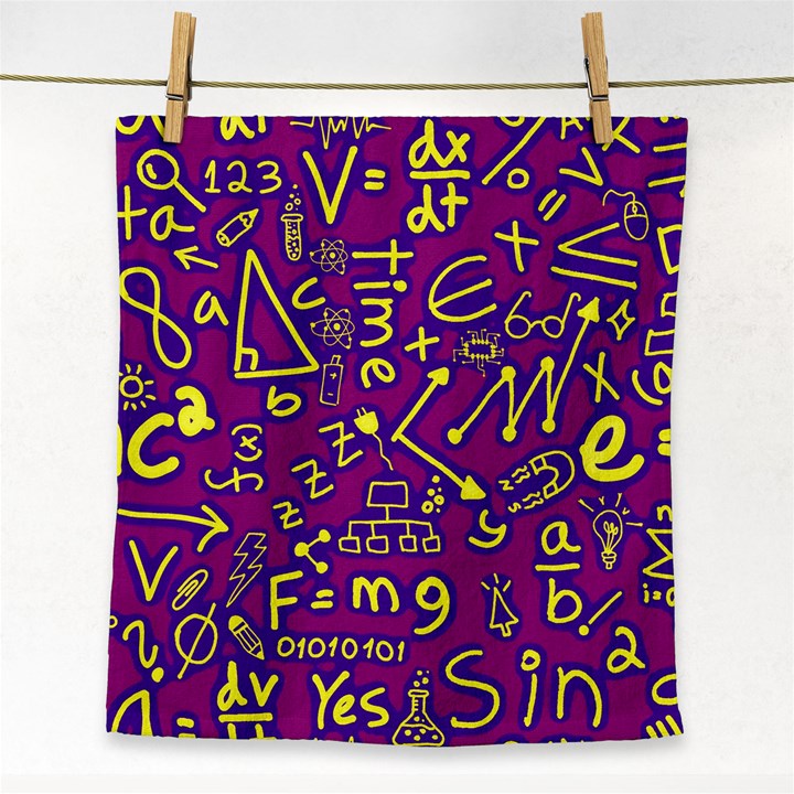 Background Doodles Math Face Towel