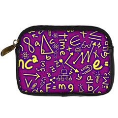 Background Doodles Math Digital Camera Leather Case by Bedest