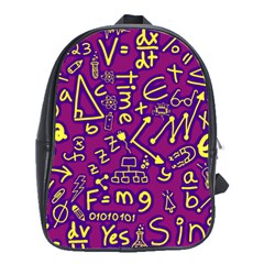 Background Doodles Math School Bag (large)