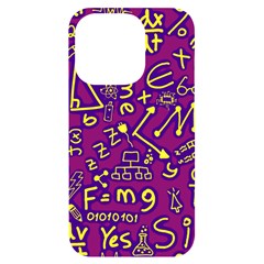 Background Doodles Math Iphone 14 Pro Black Uv Print Case by Bedest